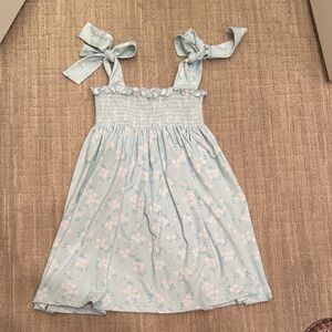 Celia & Lou Girls Blue Floral Tie-Shoulder Dress Size 6 – Excellent Condition